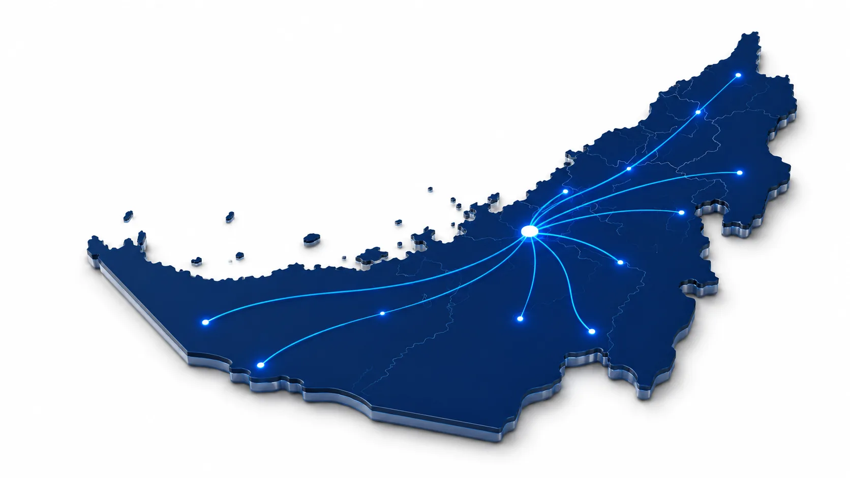 UAE map showing connected supply routes